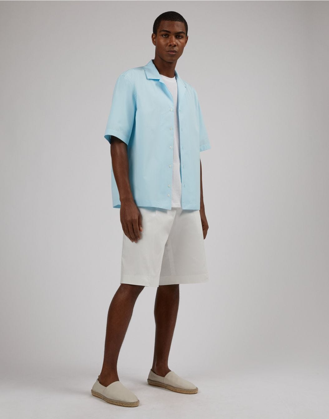 Lardini Camicia azzurra in popeline soft touch Sottocosto