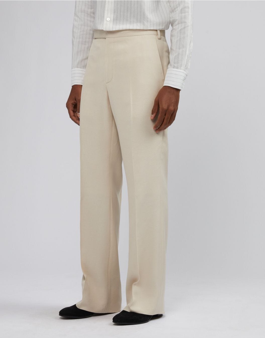 Lardini Pantalone attitude panna con fondo ampio Presa