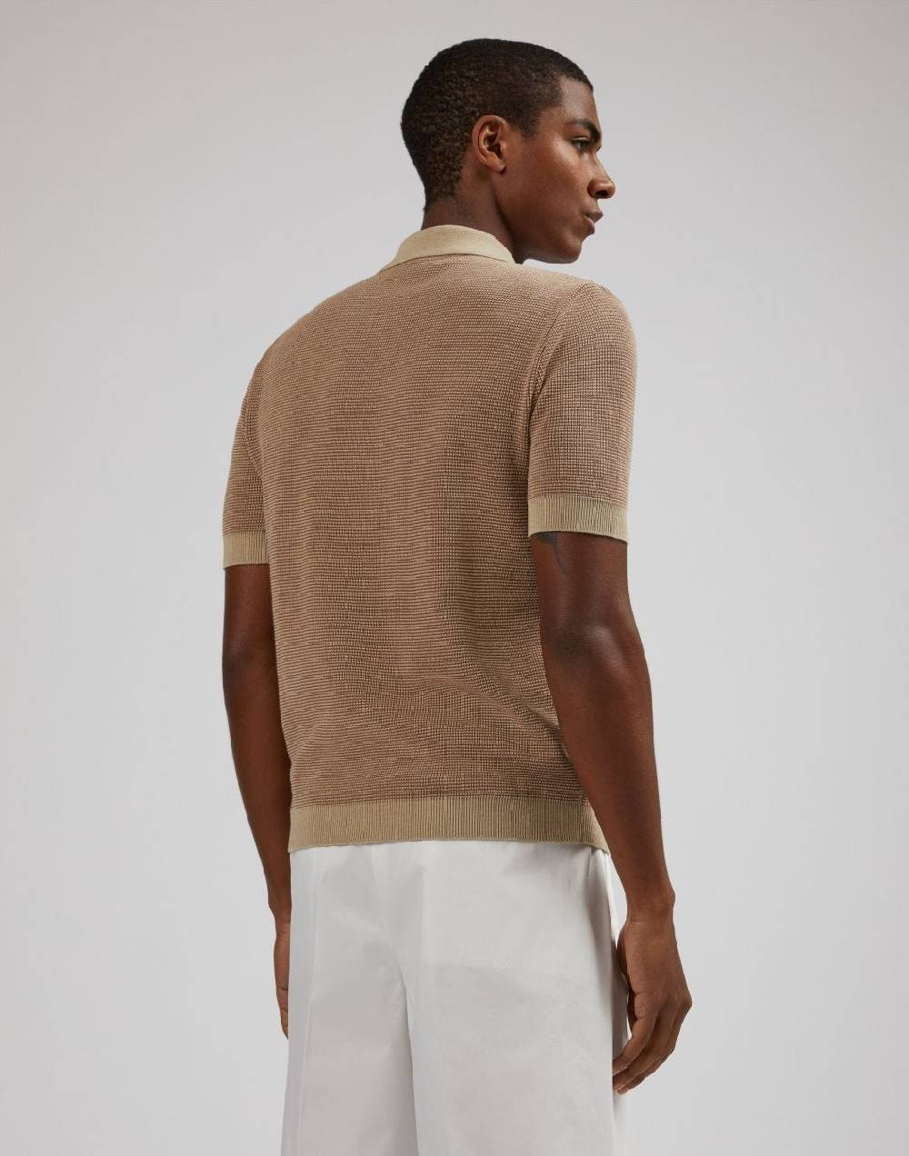 Lardini Polo bicolore con lavorazione jacquard Economico