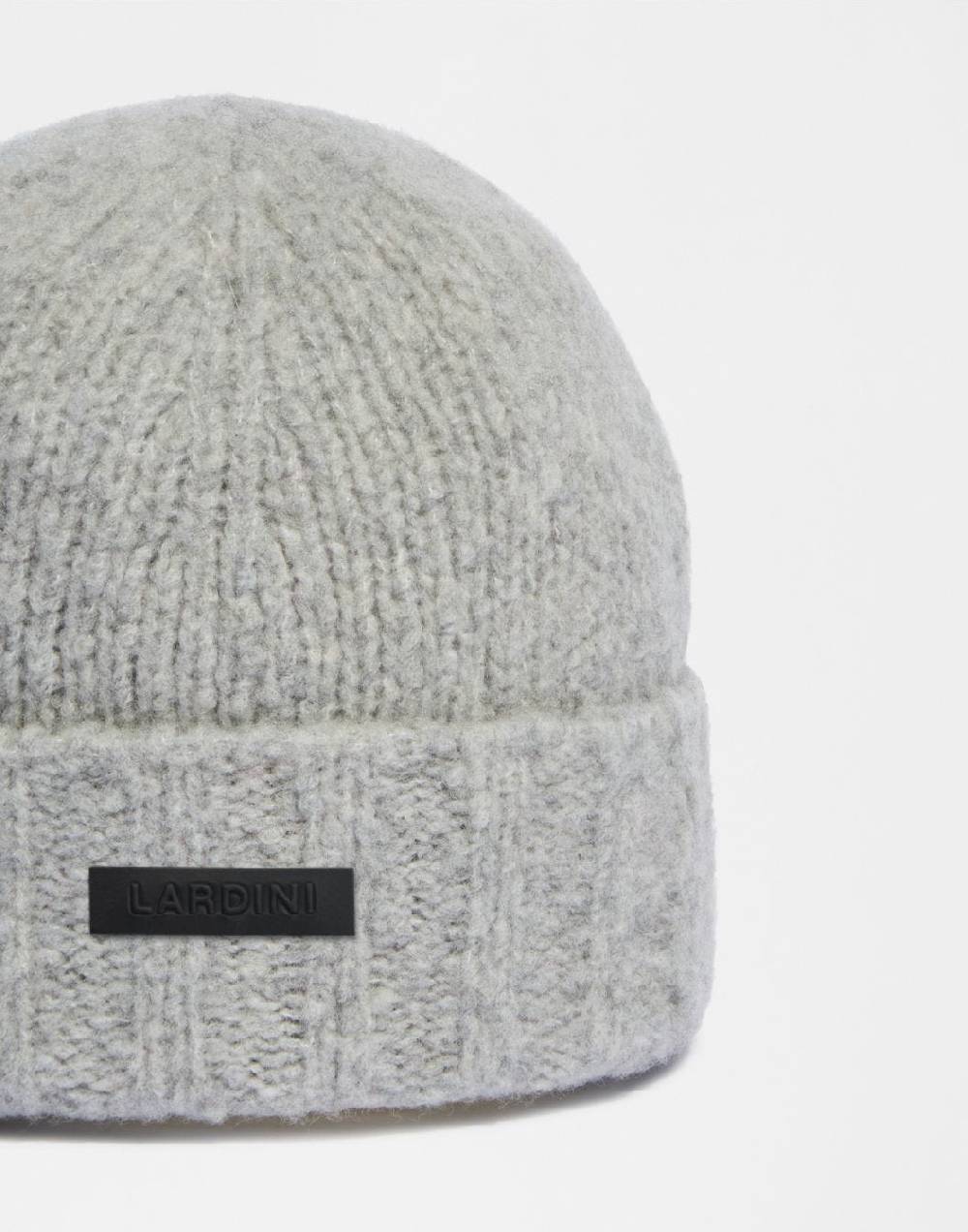 Lardini Berretto grigio in filato di lana, cashmere e nylon Offerte