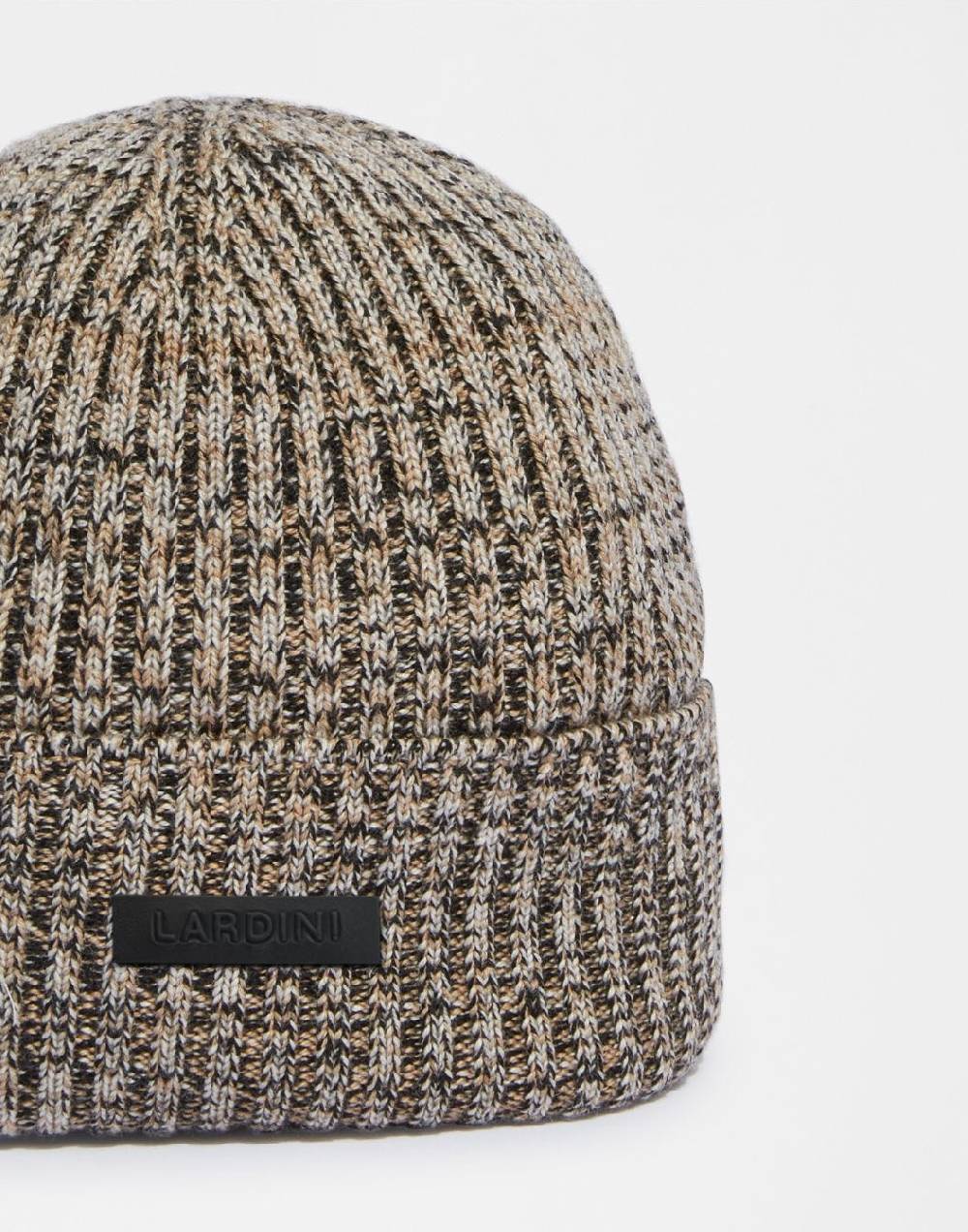 Lardini Berretto in lana merino 3 colori con lavorazione a coste Vendita Calda