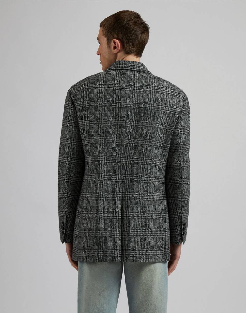 Lardini Giaccone monopetto in labswool di lana cashmere fantasia grigo-nero I Più Venduti