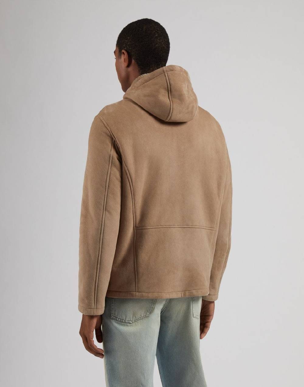 Lardini Giubbino con cappuccio in pelle di montone merino nocciola Vendite Flash