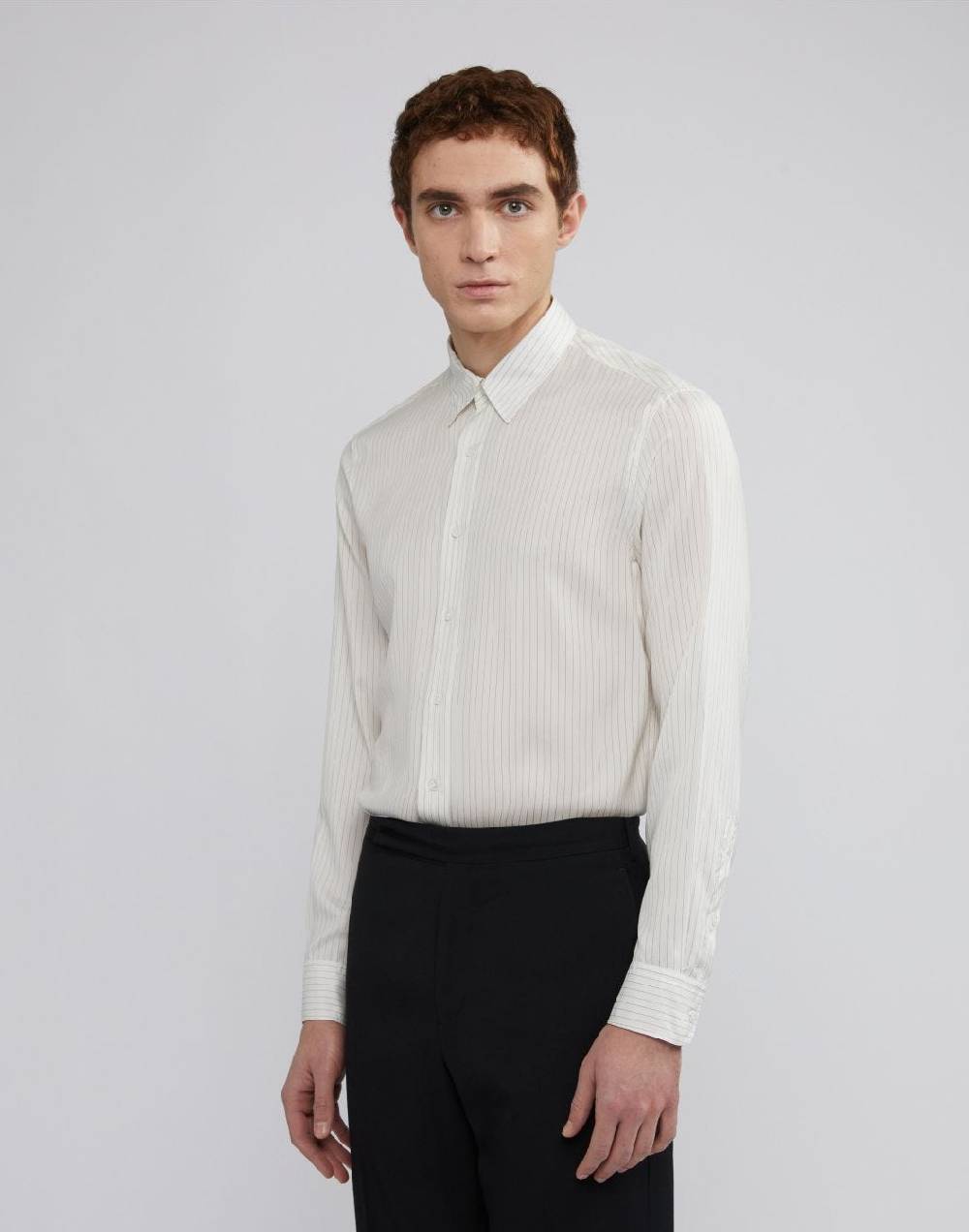 Lardini Camicia con collo italiano in seta habotai In Linea