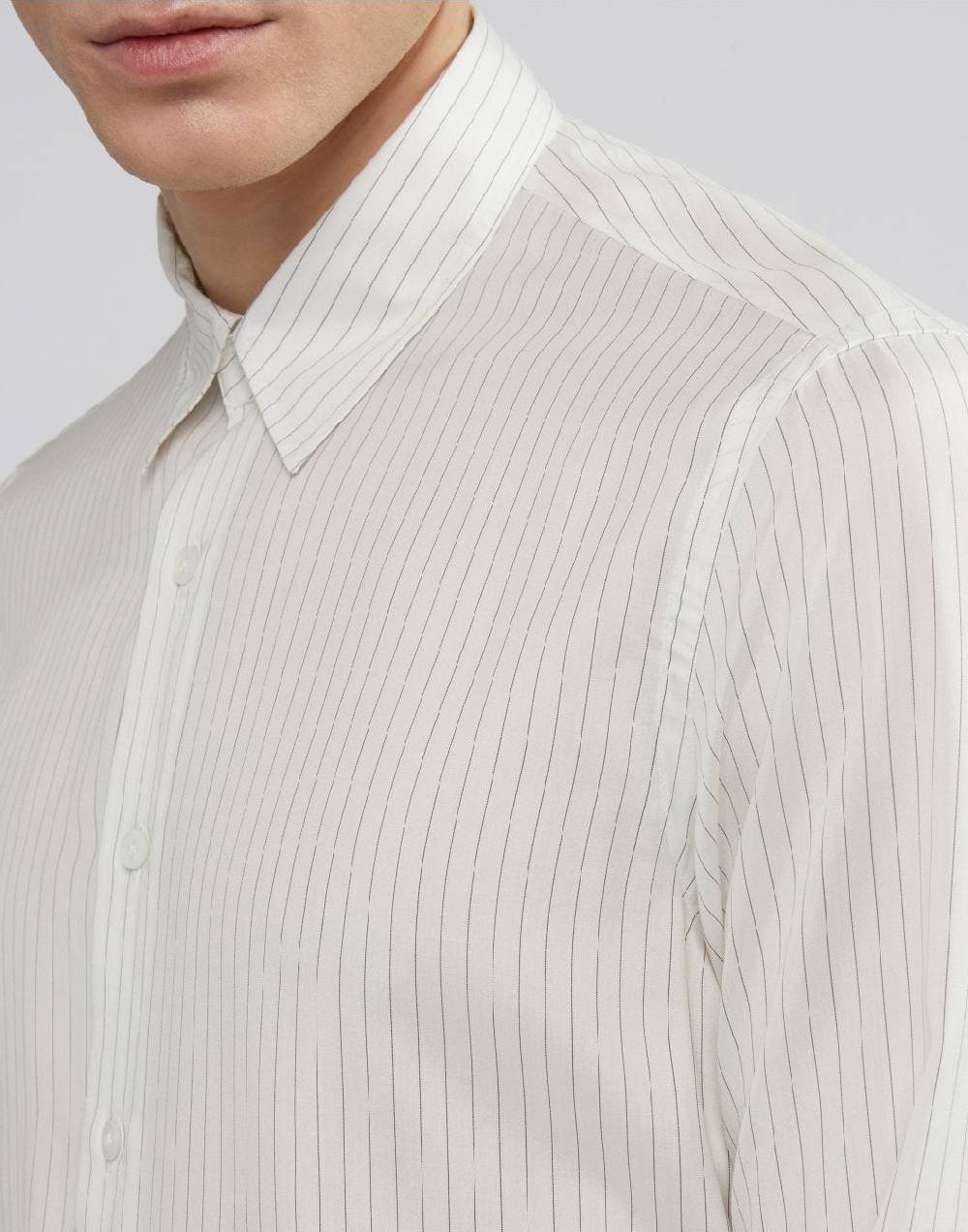 Lardini Camicia con collo italiano in seta habotai In Linea