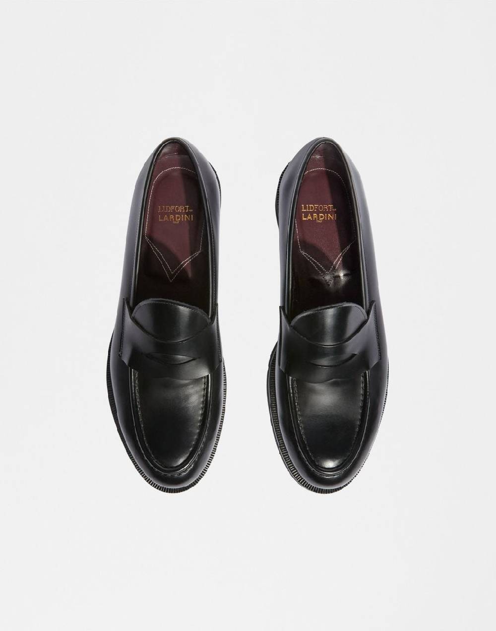 Lardini Mocassino in pelle nera con tacco Consegna Veloce
