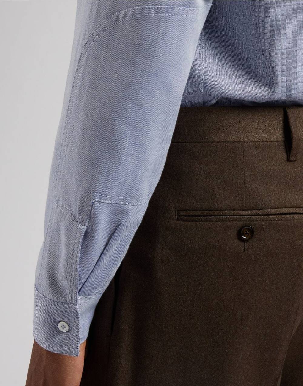 Lardini Camicia relaxed celeste in twill di cotone misto lana Fino Al -60%