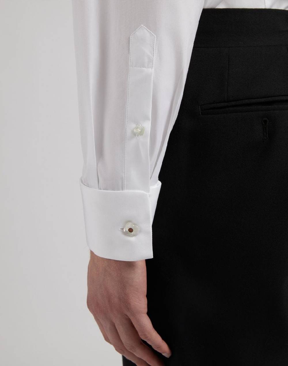 Lardini Camicia bianca in popeline di cotone con finta davanti Affare Del Giorno