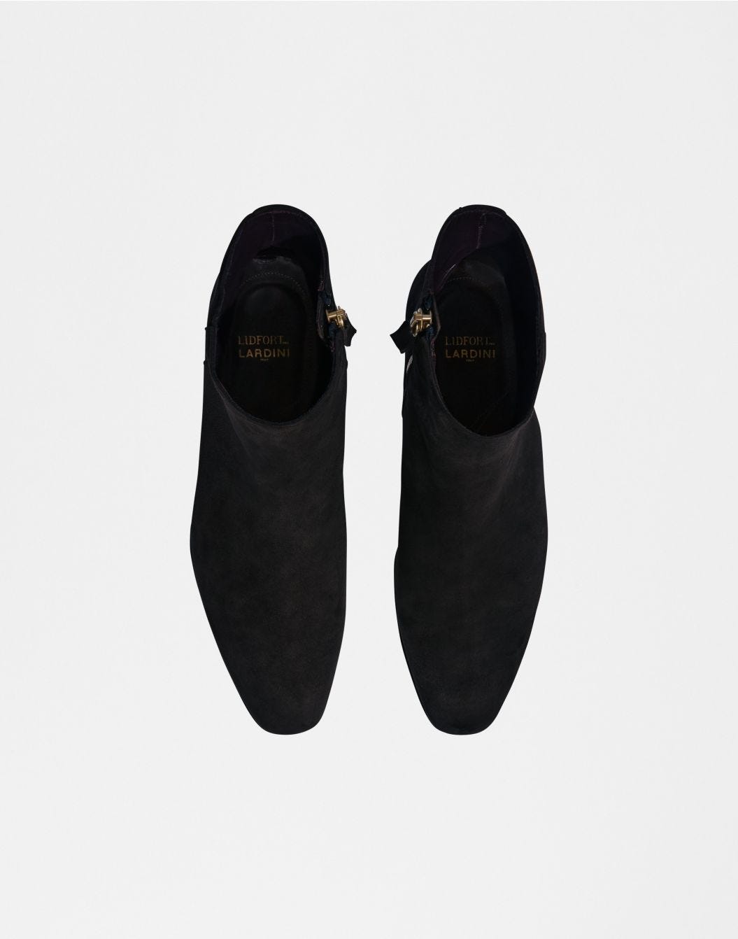 Lardini Stivaletto nero in pelle di ovino scamosciata Moda
