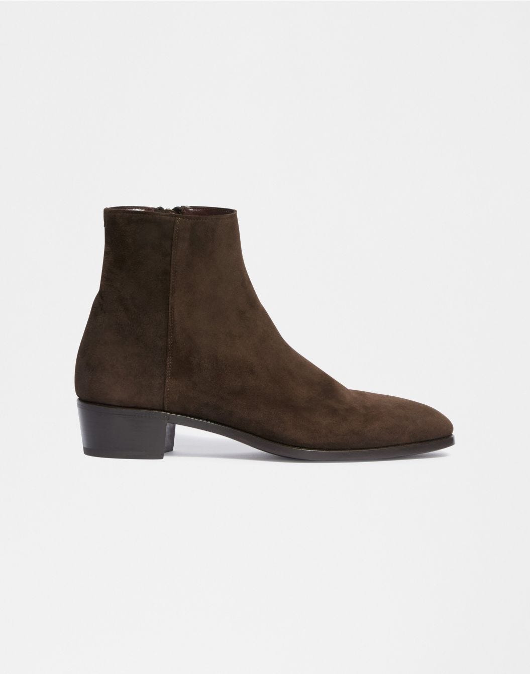 Lardini Stivaletto marrone in pelle di ovino scamosciata Sottocosto