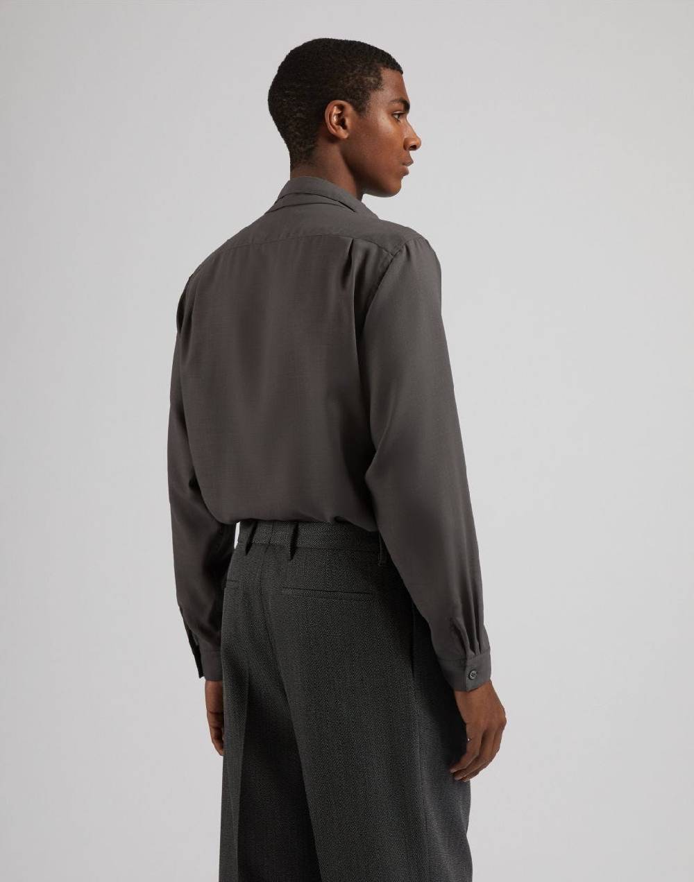 Lardini Camicia ampia attitude in tessuto vaiella grigio Novità