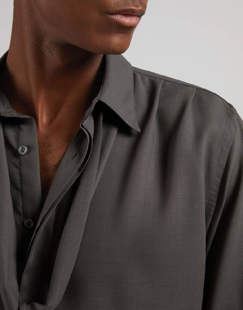 Lardini Camicia ampia attitude in tessuto vaiella grigio Novità