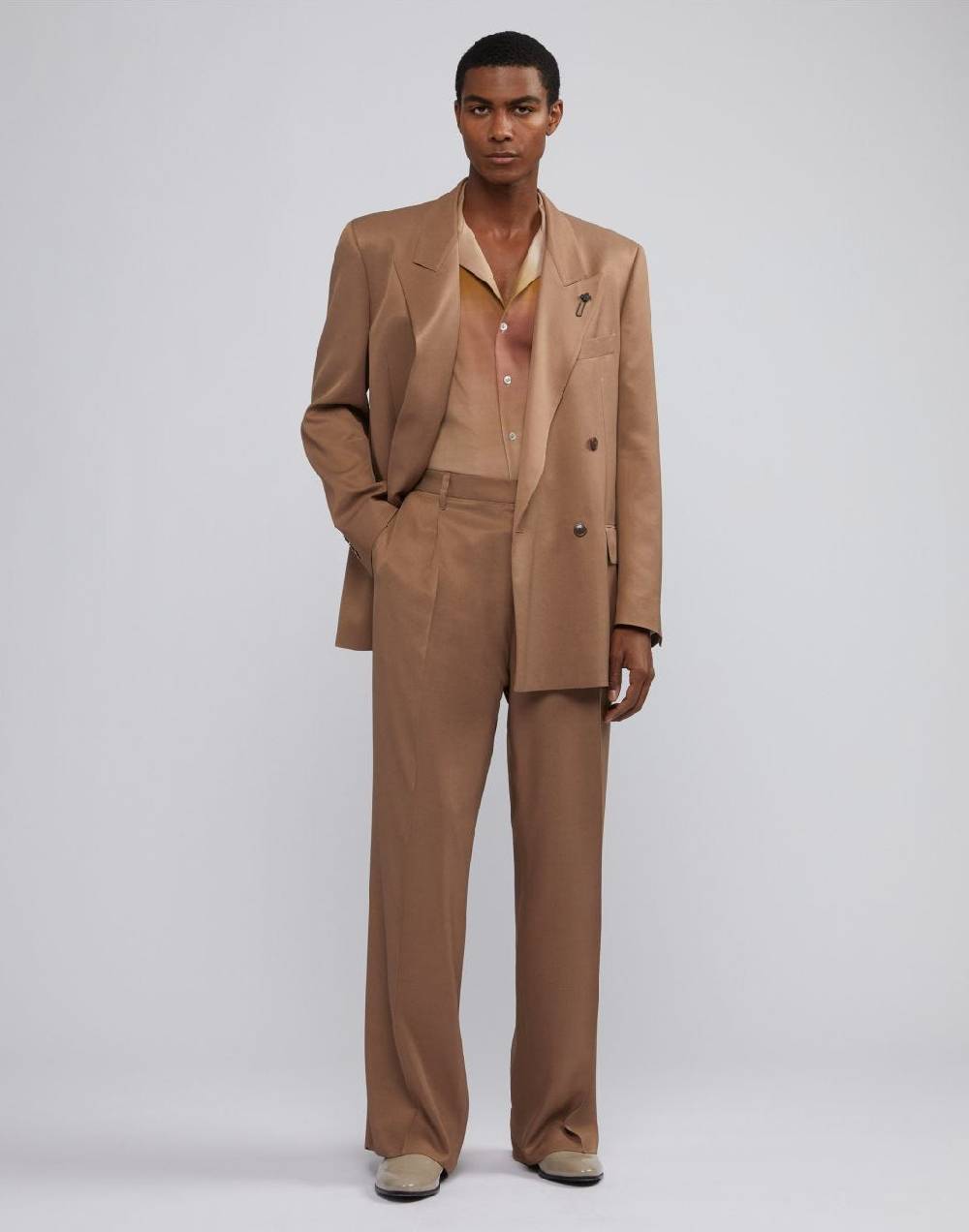 Lardini Pantalone comfort miami in viscosa nocciola Presa