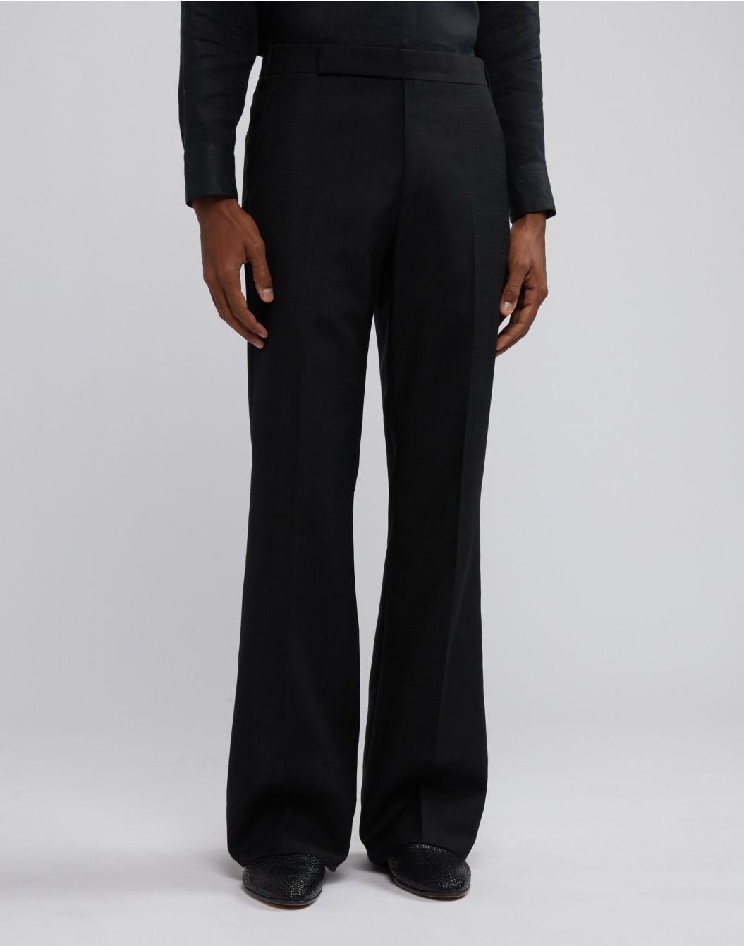 Lardini Pantalone nero attitude in lana e mohair Economico