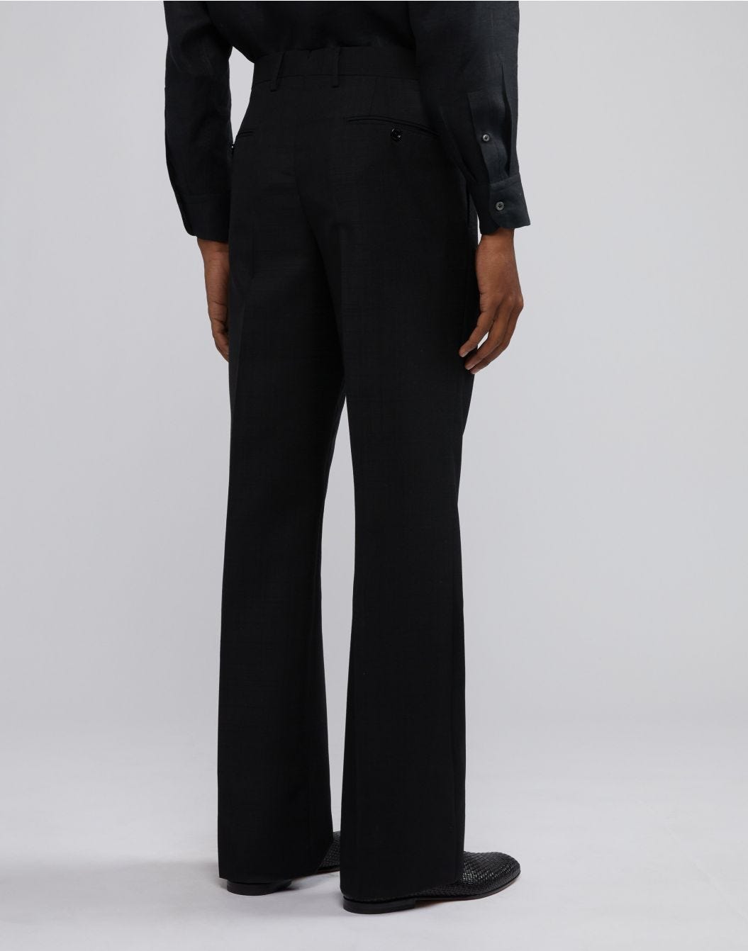 Lardini Pantalone nero attitude in lana e mohair Economico