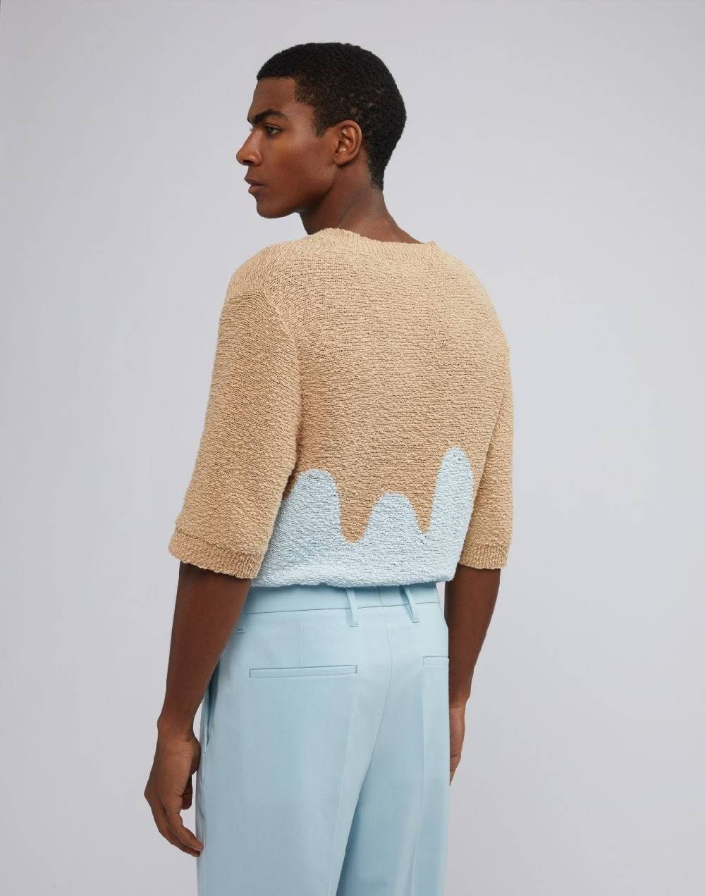 Lardini Maglia a mezza manica con intarsio jacquard Online