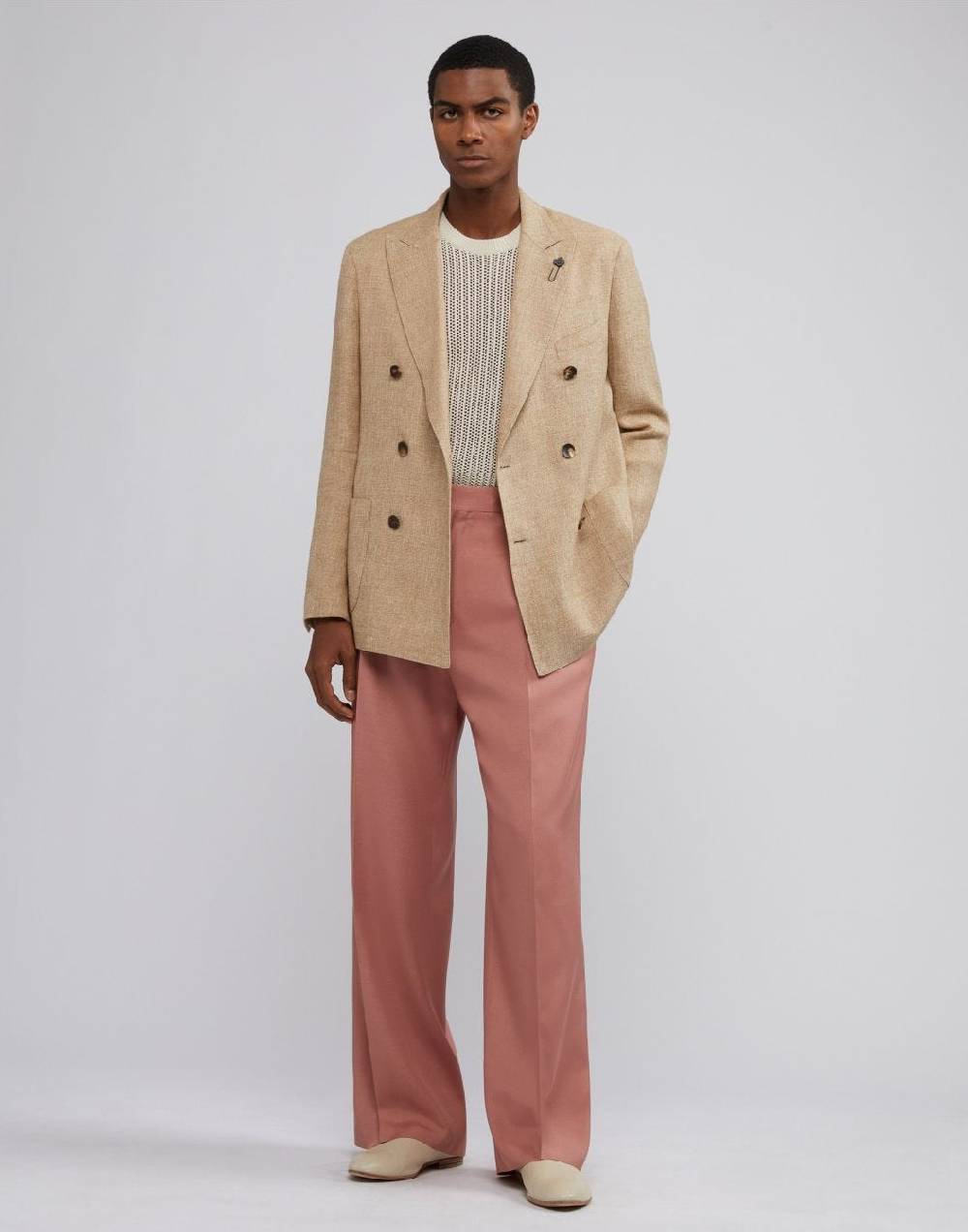 Lardini Pantalone comfort rosa in viscosa Offerte