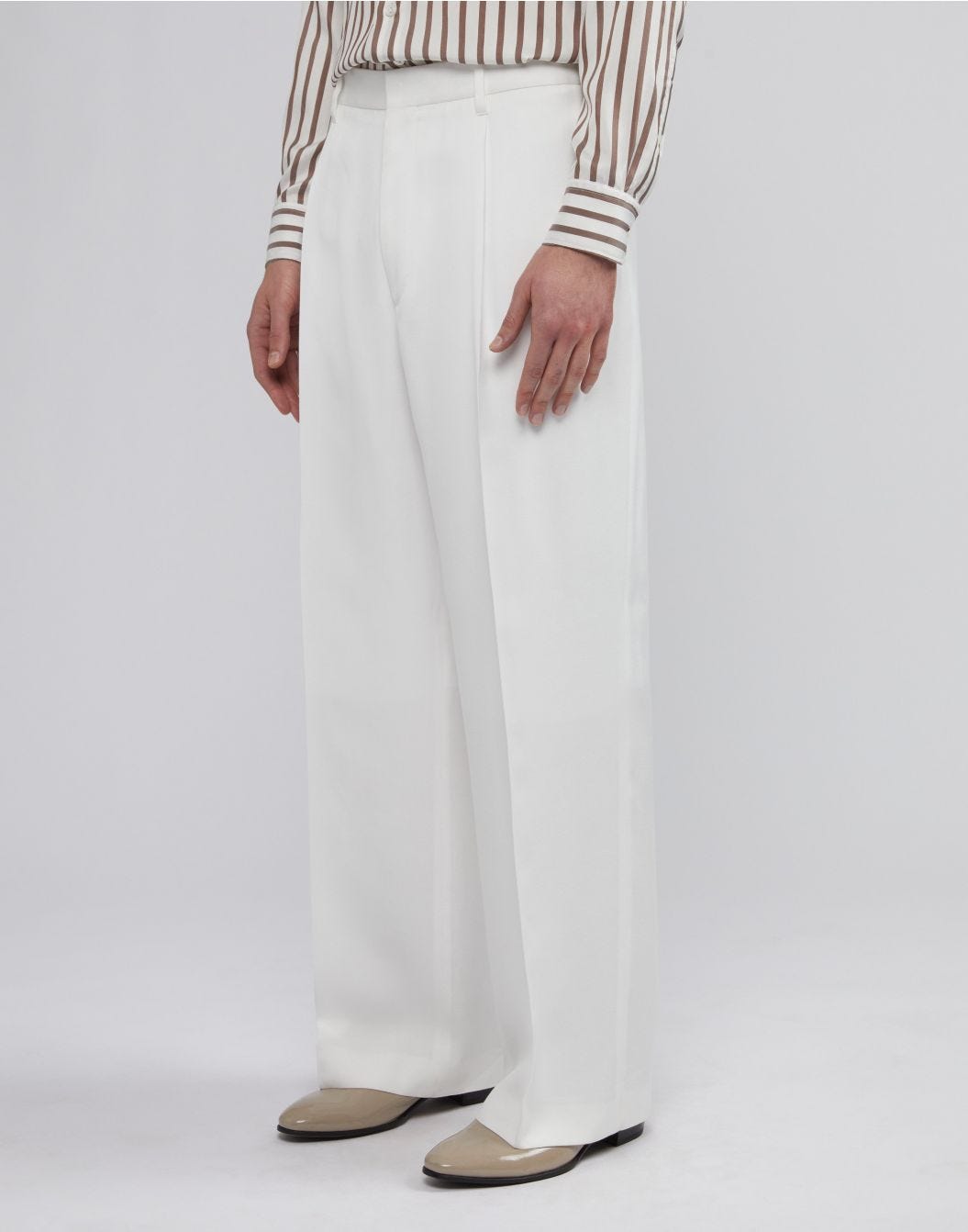 Lardini Pantalone comfort bianco in viscosa Hotsell