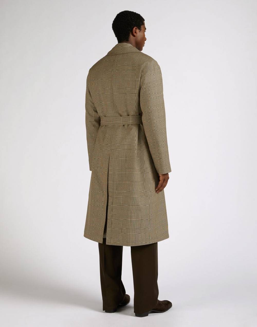 Lardini Trench doppiopetto attitude in lana con cintura in vita Saldi Di Fabbrica