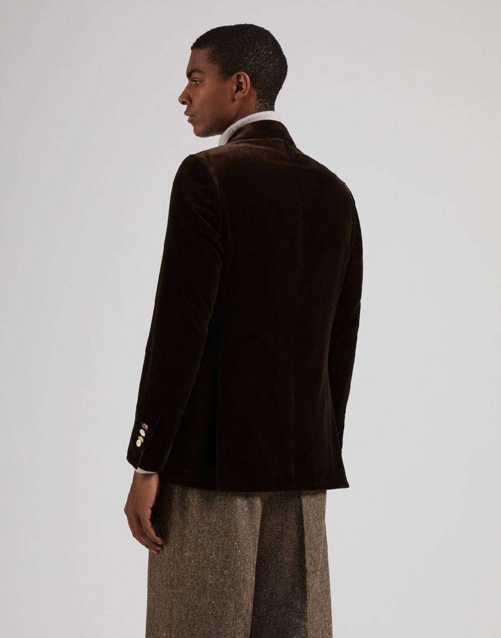 Lardini Giacca monopetto attitude in velluto liscio marrone I Più Venduti