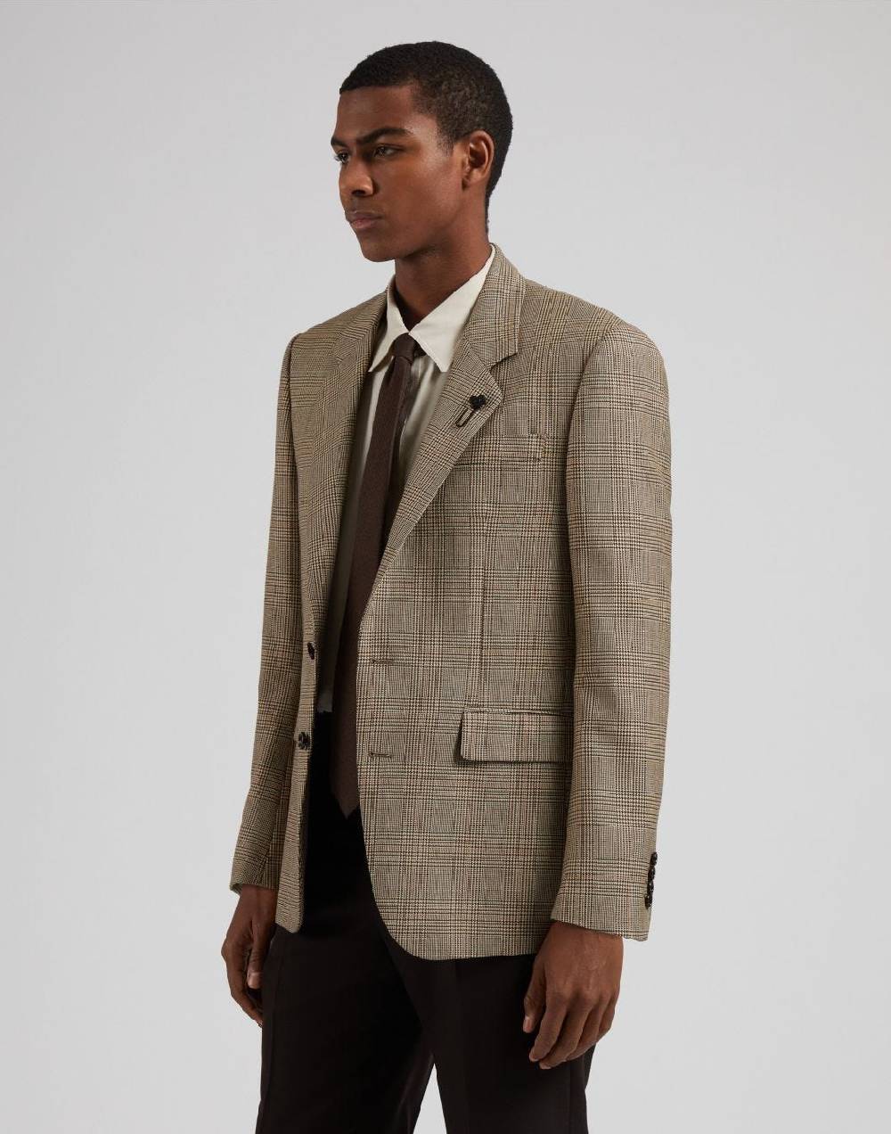 Lardini Giacca monopetto attitude in lana con disegno galles Negozio