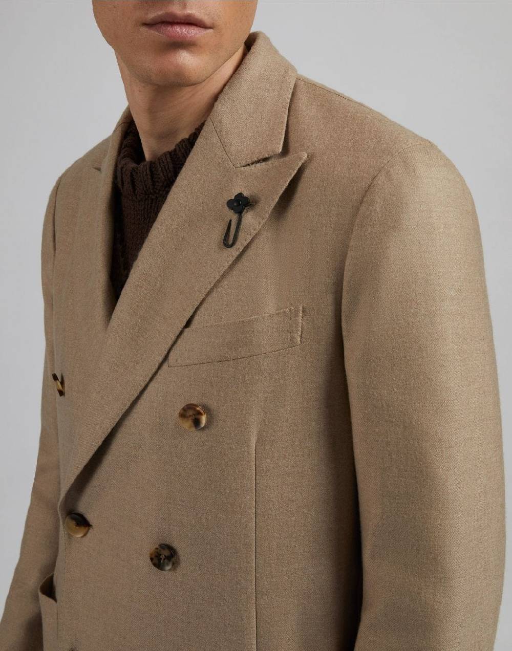 Lardini Giacca special line beige doppiopetto in cashmere natural stretch Offerta Anniversario