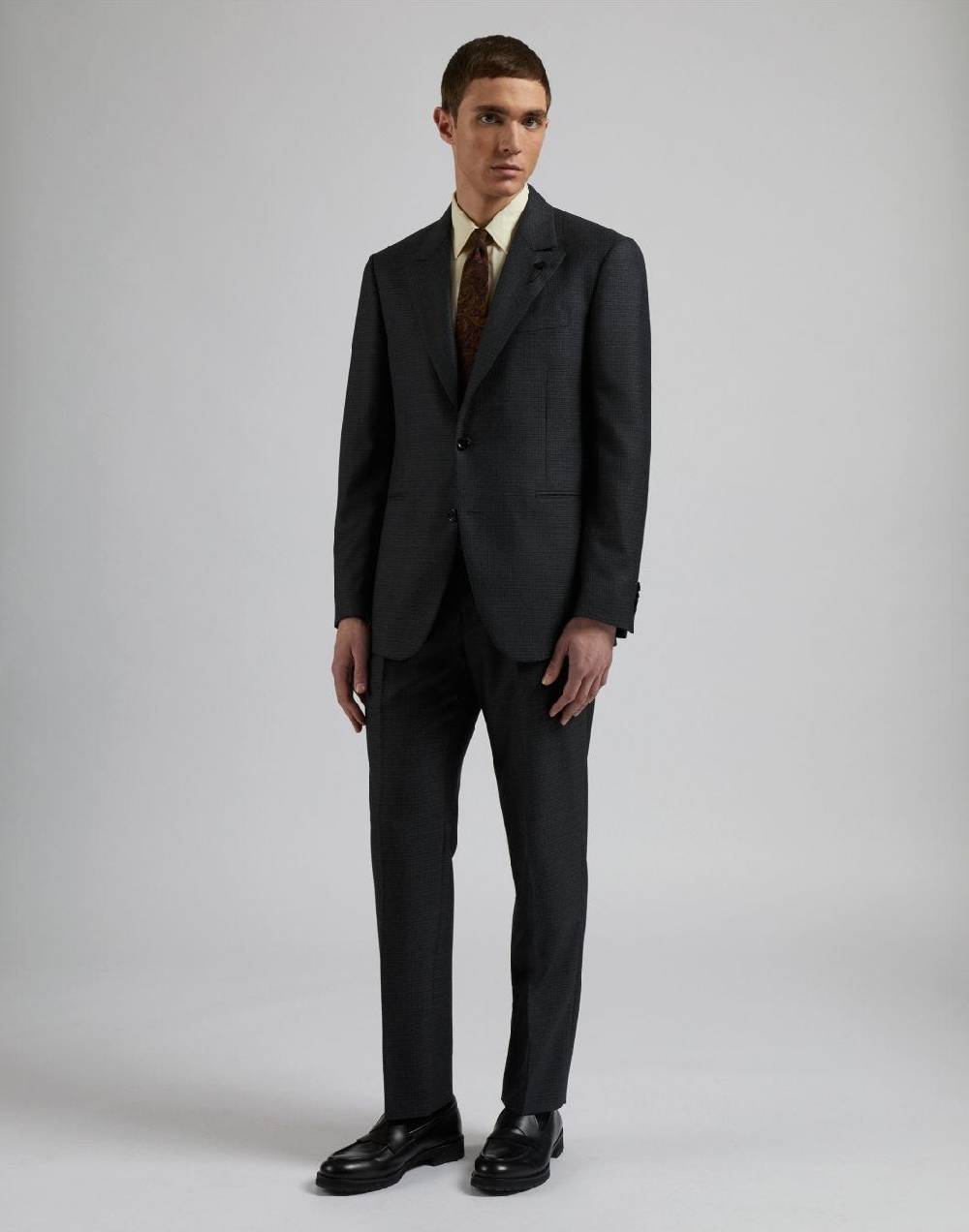 Lardini Abito linea feeling grigio-nero in tessuto damier in pura lana Moda