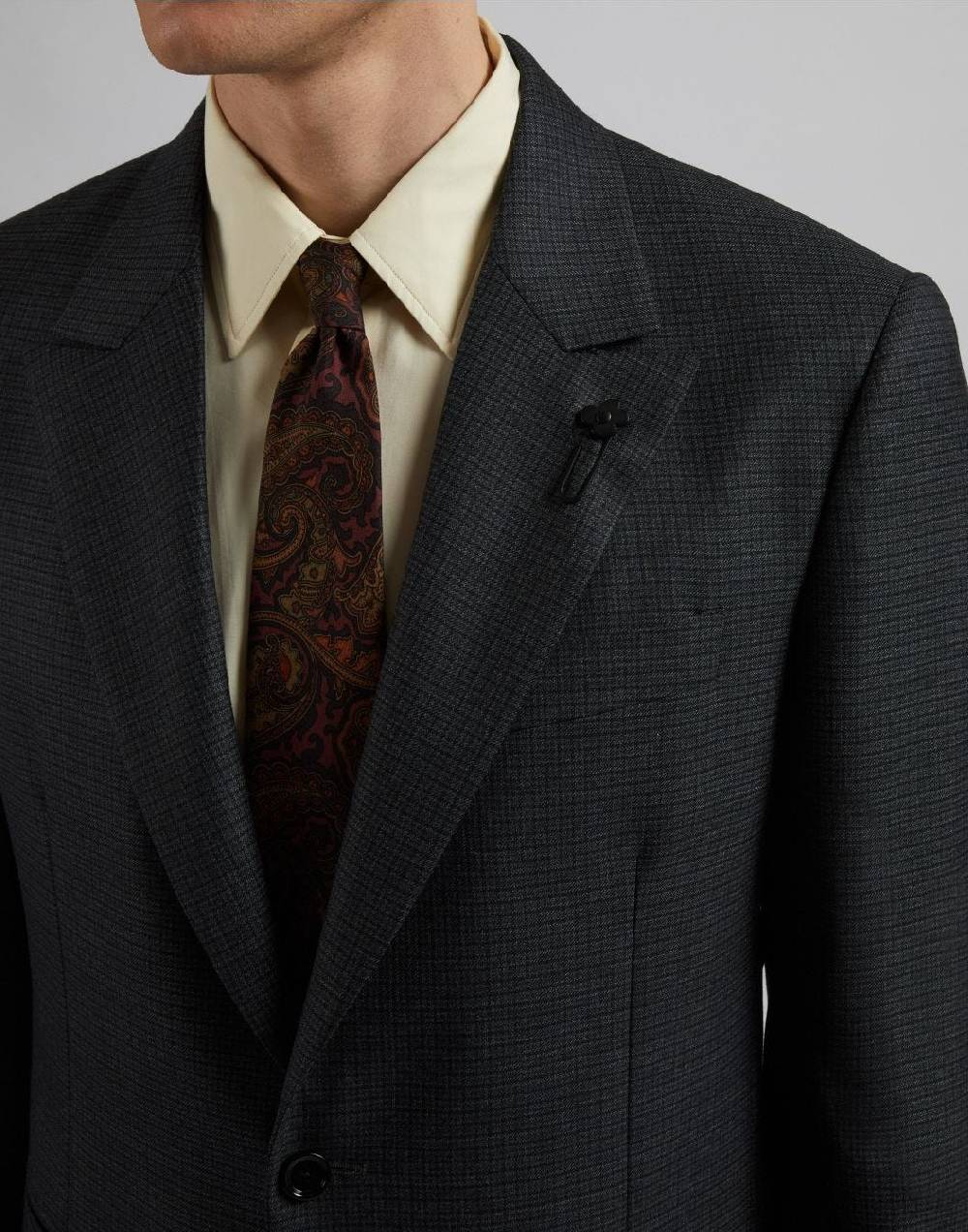 Lardini Abito linea feeling grigio-nero in tessuto damier in pura lana Moda