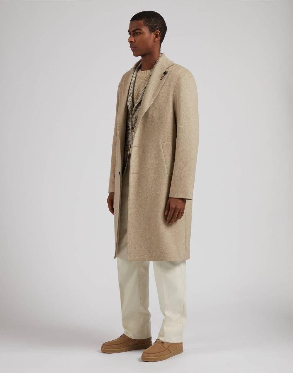 Lardini Giacca special line panna monopetto in lana, baby-alpaca e seta Italy