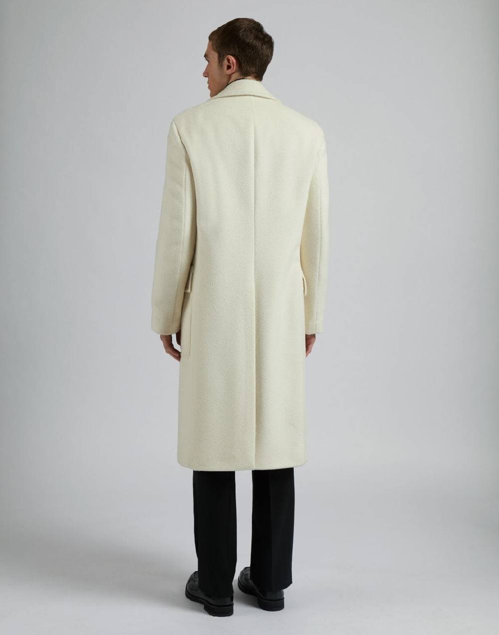 Lardini Cappotto doppiopetto panna in lana alpaca Offerta temporanea