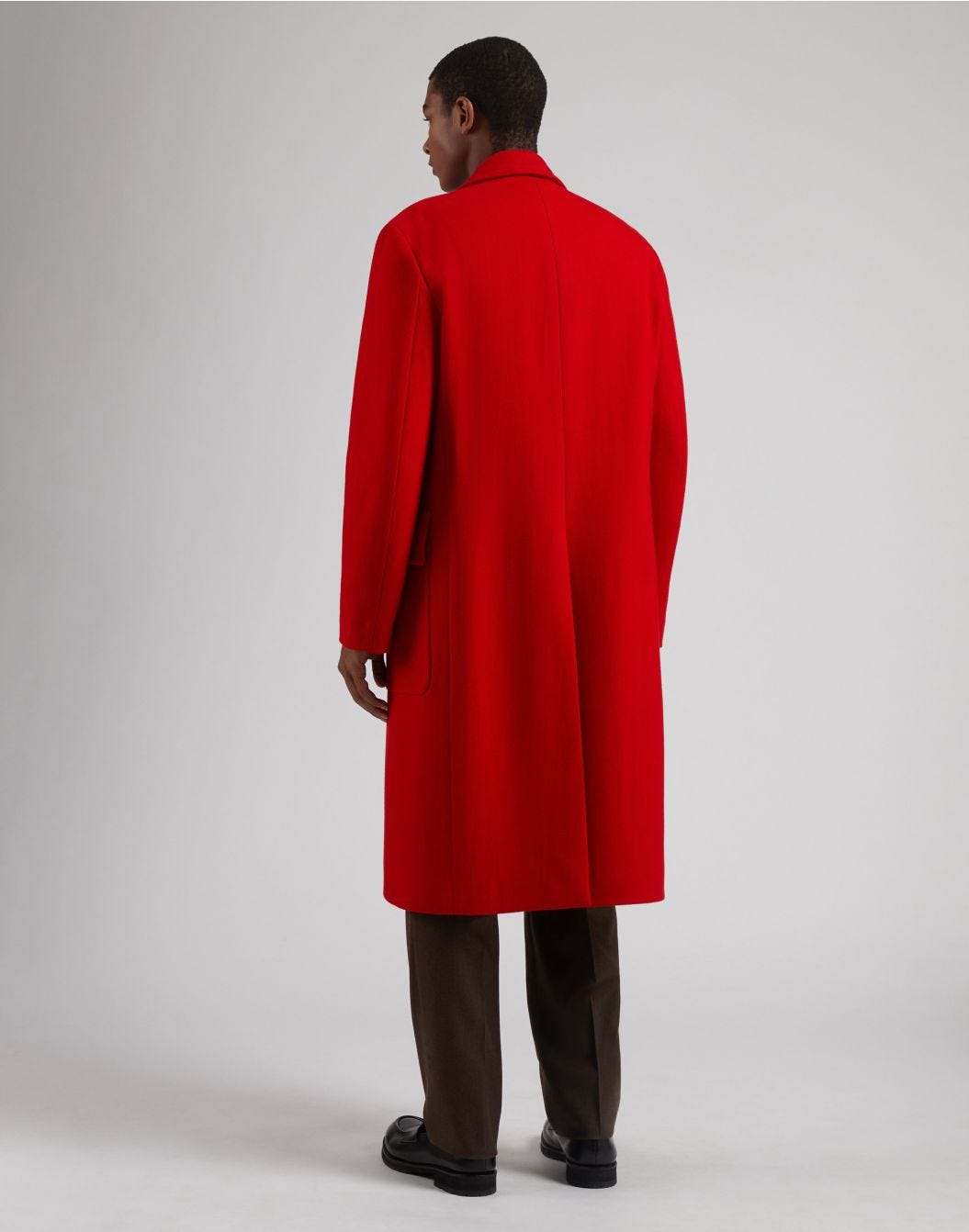 Lardini Cappotto doppiopetto rosso in tessuto misto lana In Linea