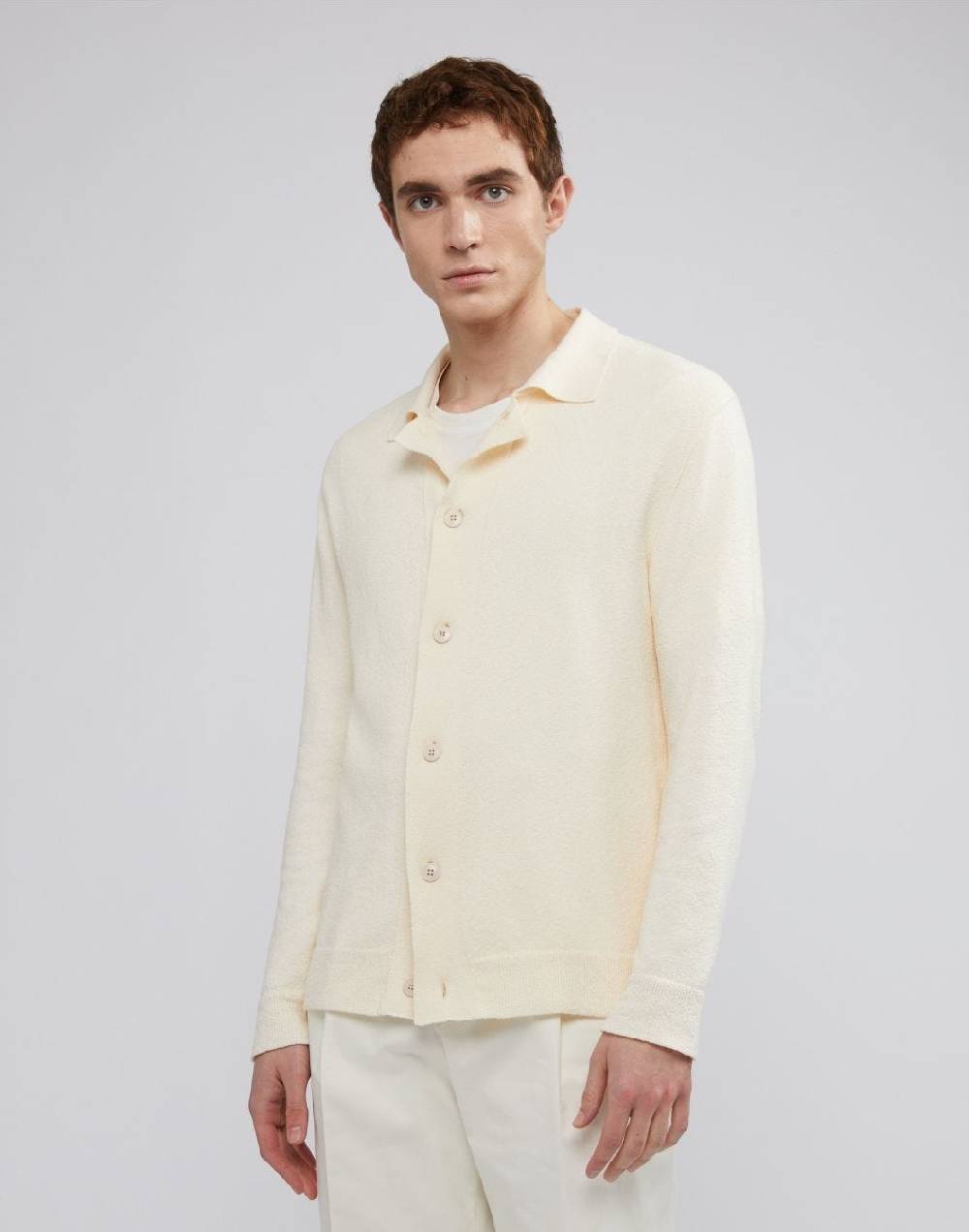 Lardini Cardigan panna in cotone e poliamide con bottoni Qualità