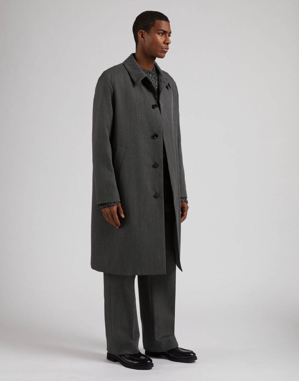 Lardini Cappotto monopetto grigio foderato con finta davanti Soddisfazione Garantita