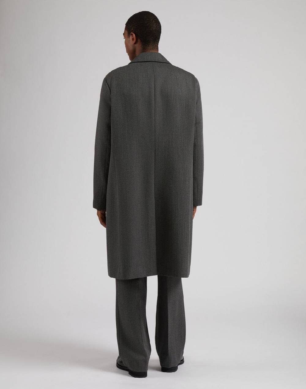 Lardini Cappotto monopetto grigio foderato con finta davanti Soddisfazione Garantita