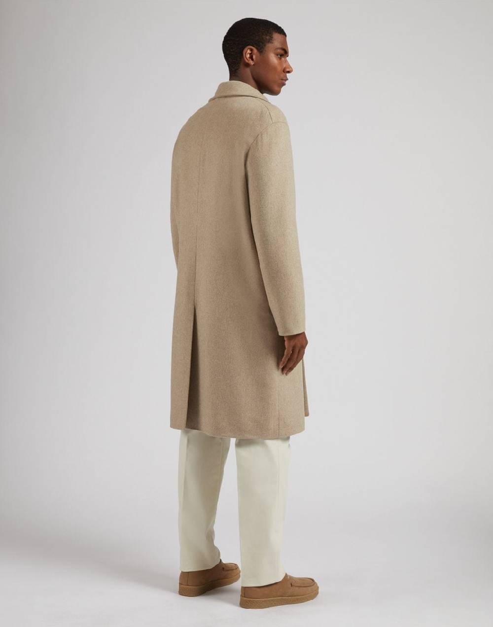 Lardini Cappotto monopetto beige in cashmere look beaver Negozi Online