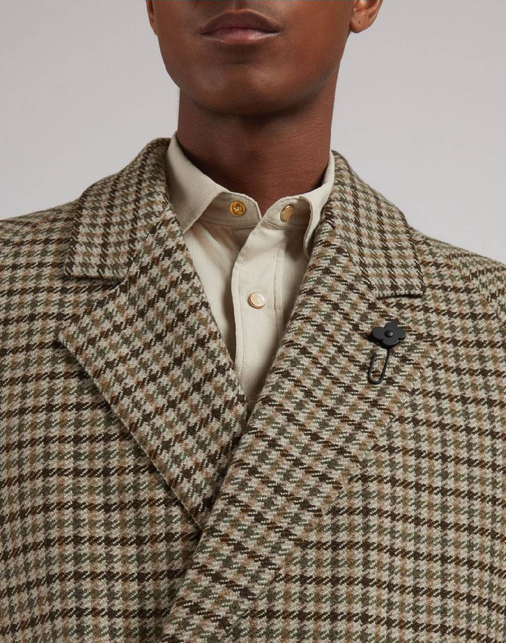 Lardini Cappotto doppiopetto fantasia in lana cashmere Acquista Ora