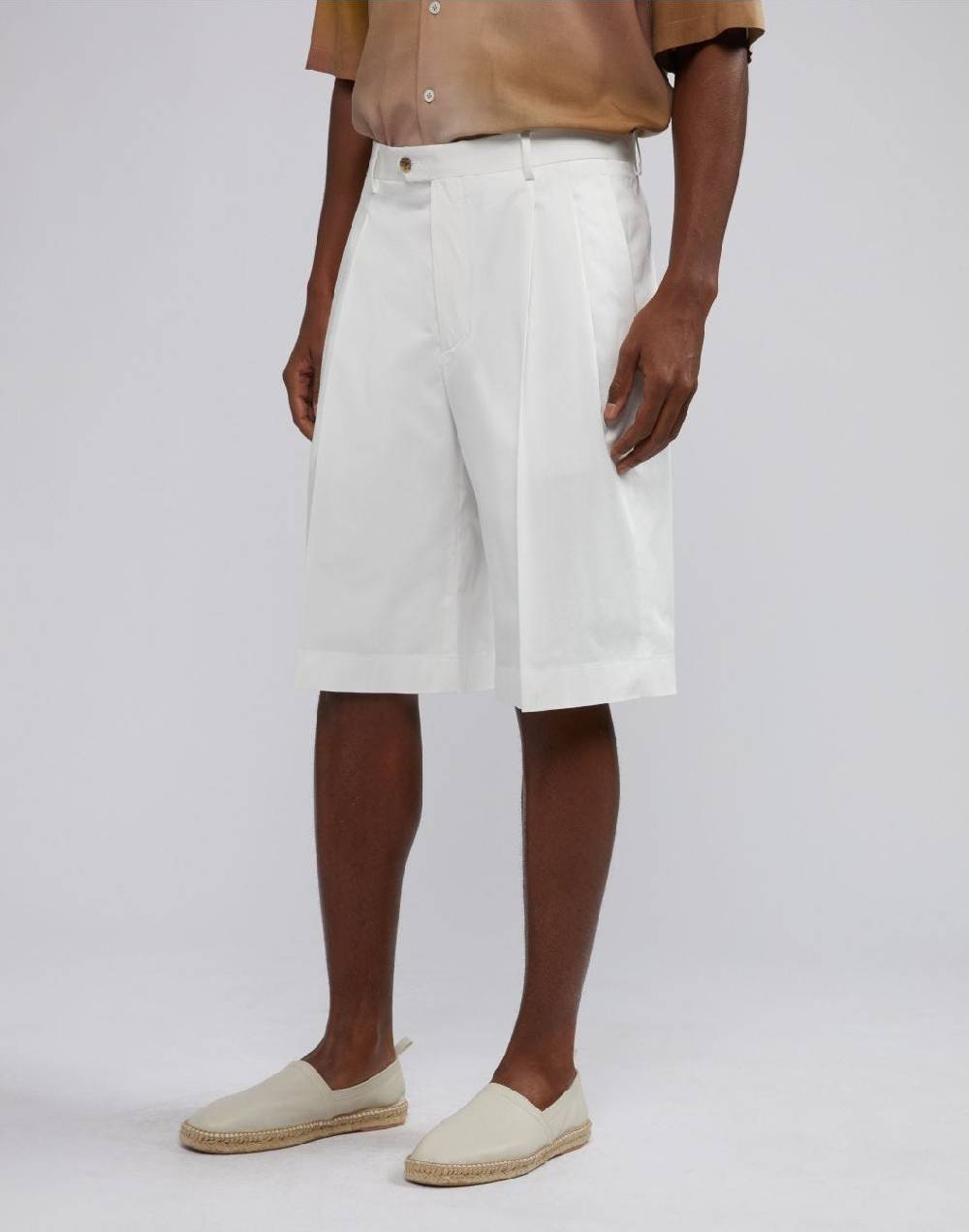 Lardini Bermuda comfort corto in cotone satin stretch bianco Only for today