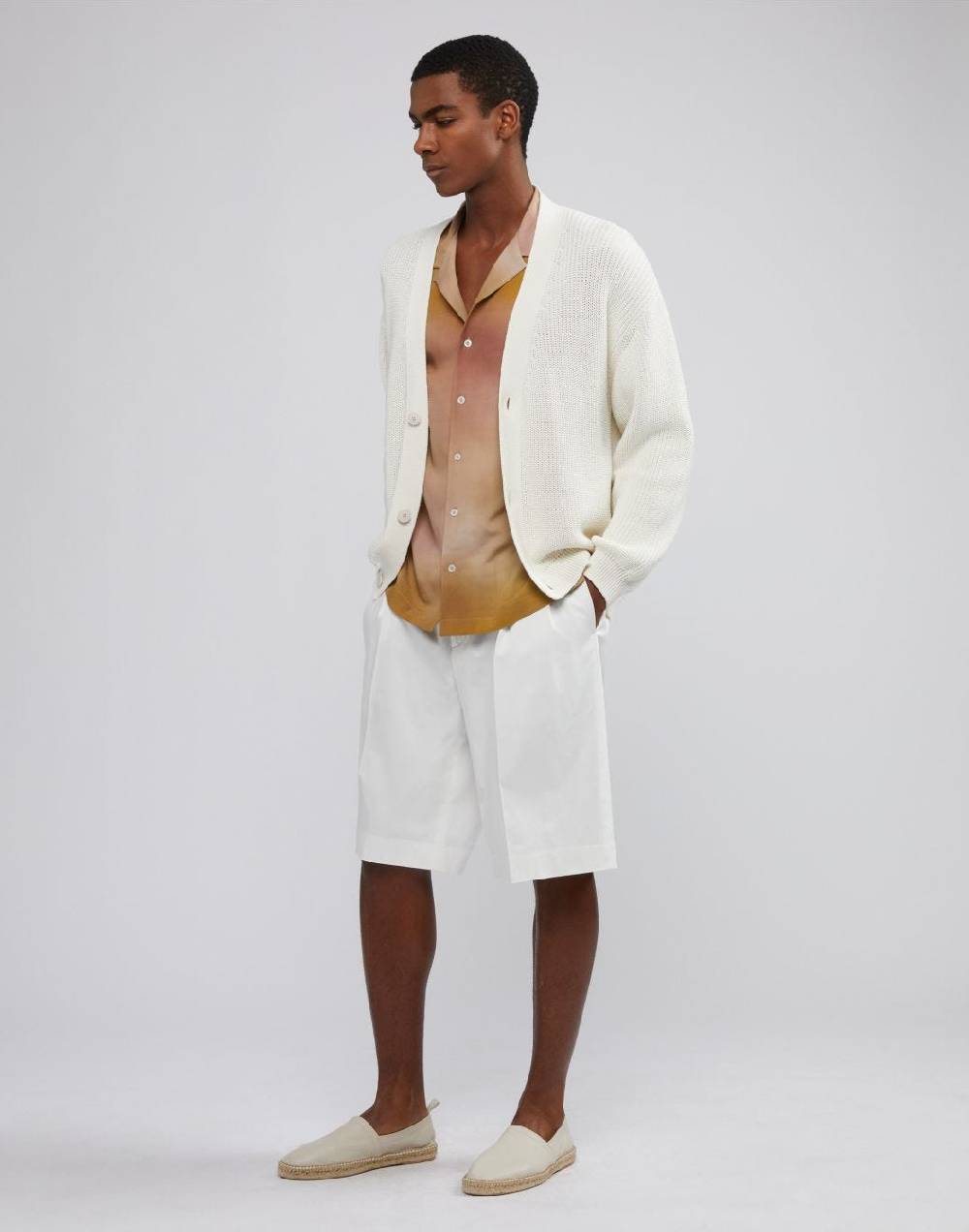 Lardini Bermuda comfort corto in cotone satin stretch bianco Only for today