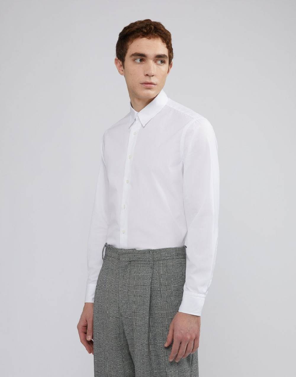 Lardini Camicia bianca in popeline di cotone Vendita Economica
