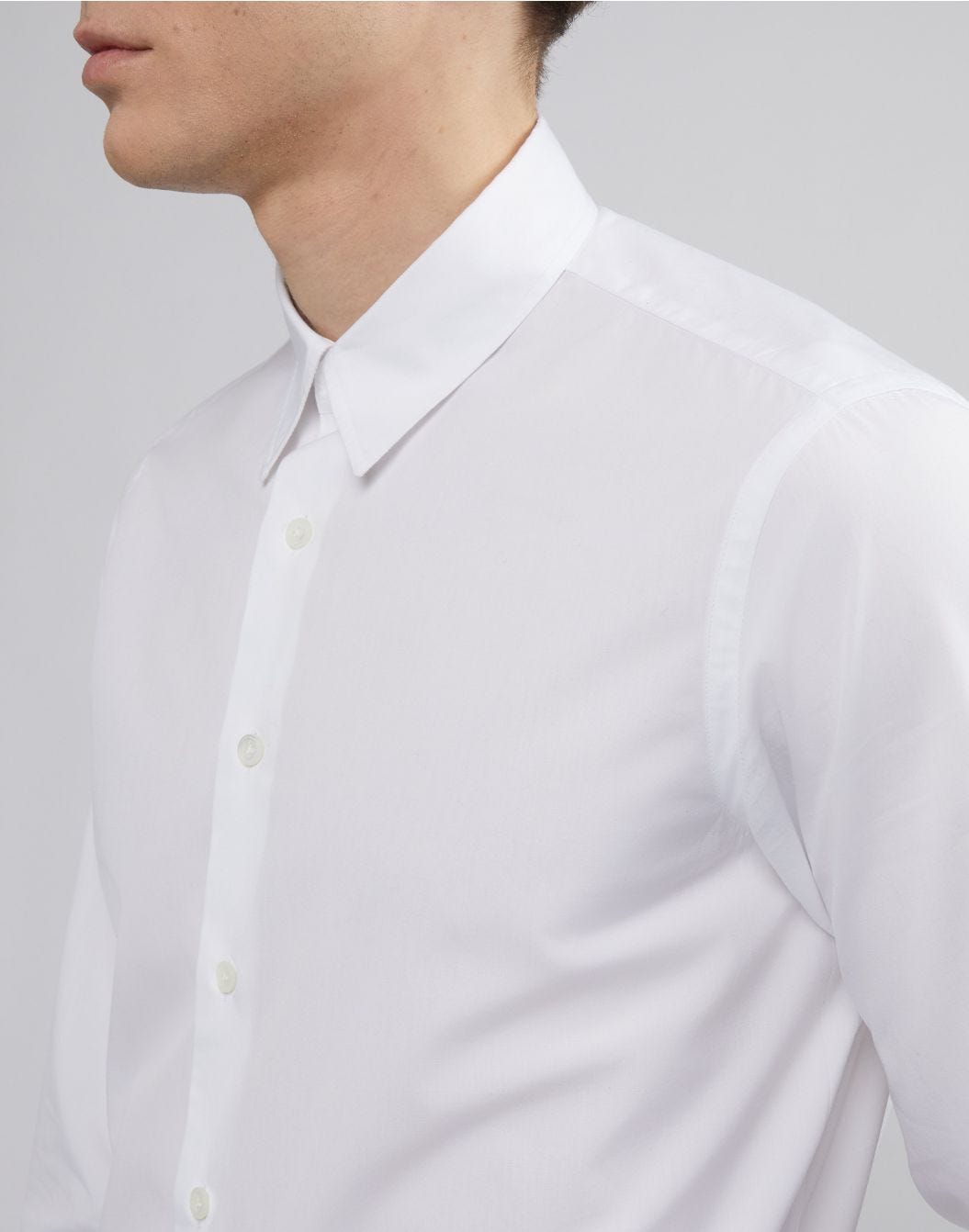 Lardini Camicia bianca in popeline di cotone Vendita Economica