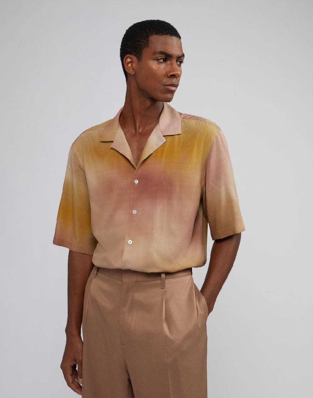 Lardini Camicia relaxed design liscio e macro-sfumatura Pezzi Unici