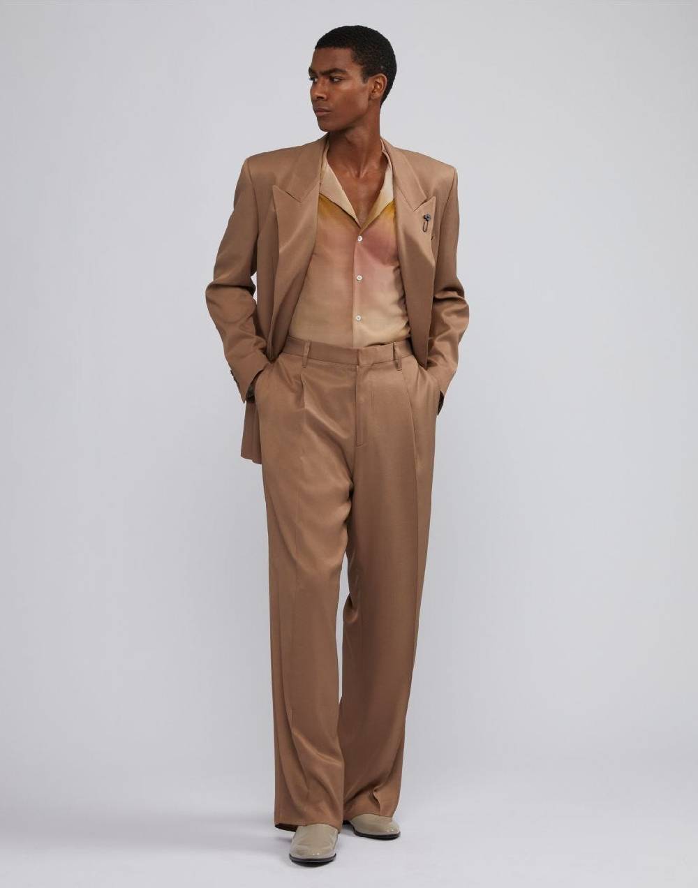 Lardini Camicia relaxed design liscio e macro-sfumatura Pezzi Unici