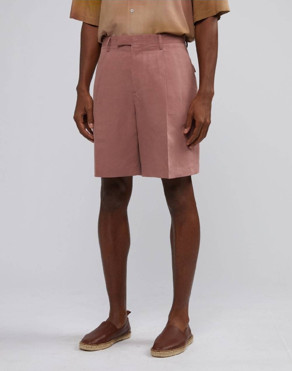 Lardini Bermuda comfort lungo in lino e micro tencel rosa Qualità Garantita