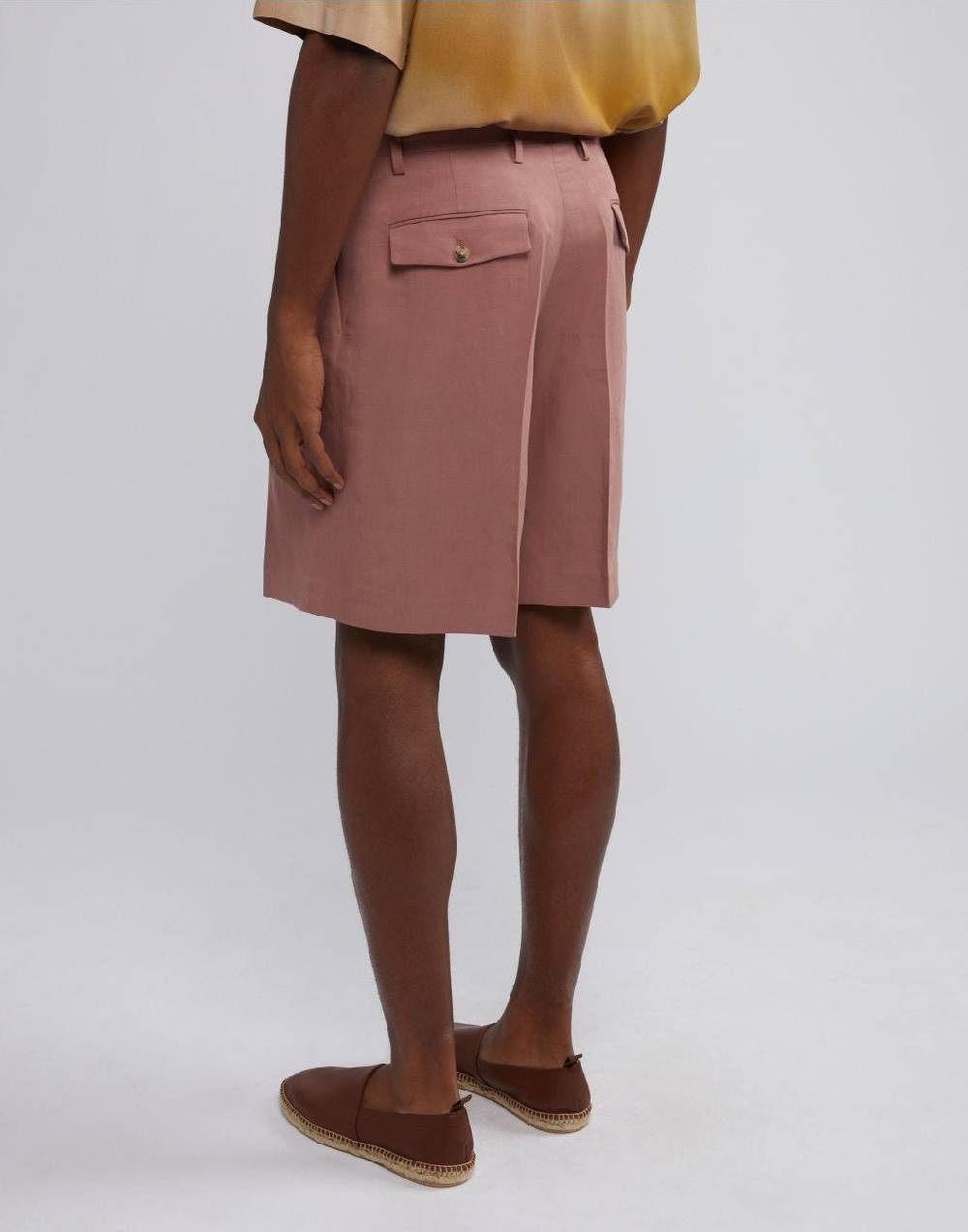 Lardini Bermuda comfort lungo in lino e micro tencel rosa Qualità Garantita