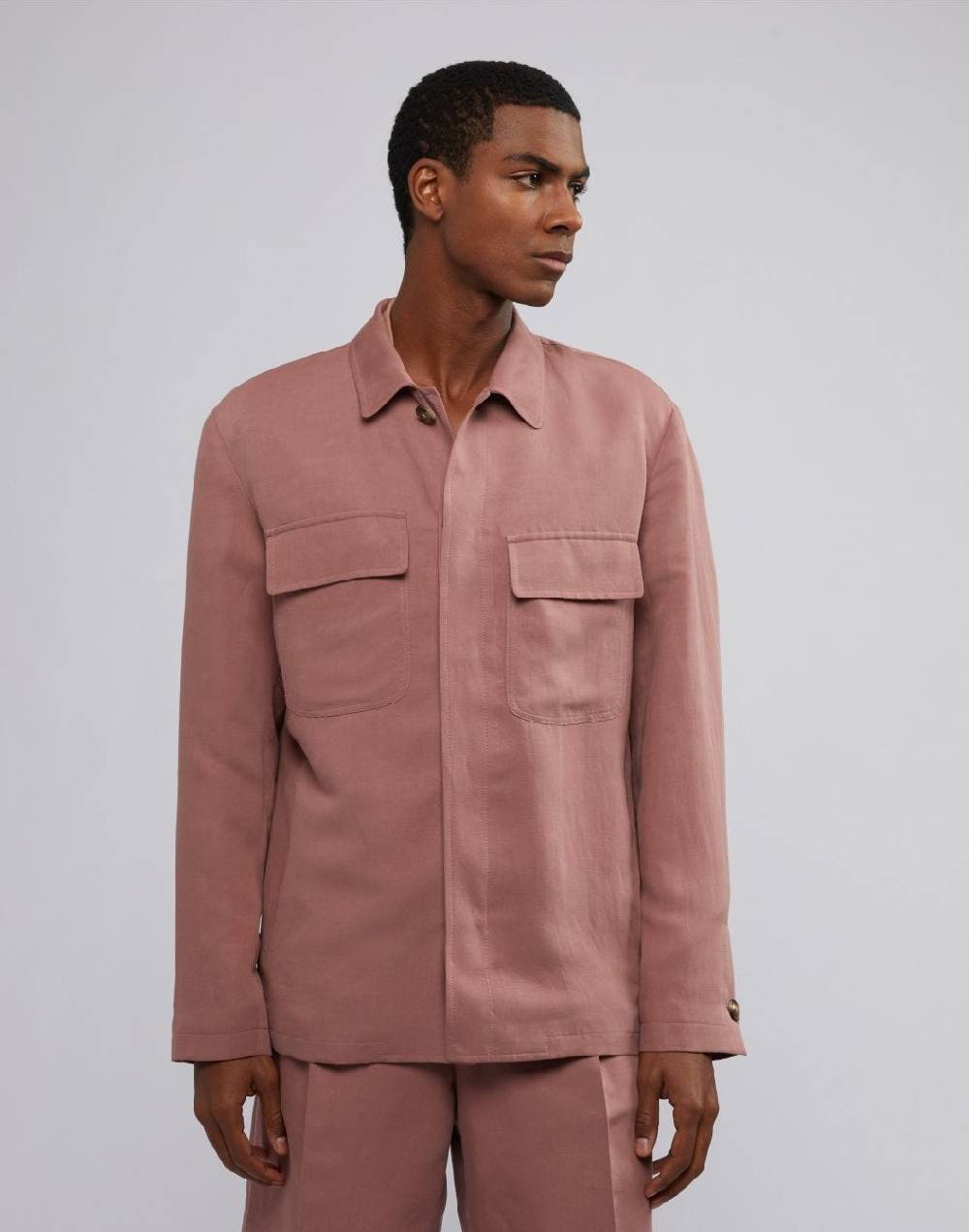 Lardini Giacca camicia rosa in lino e micro tencel 4 tasche Negozi Online