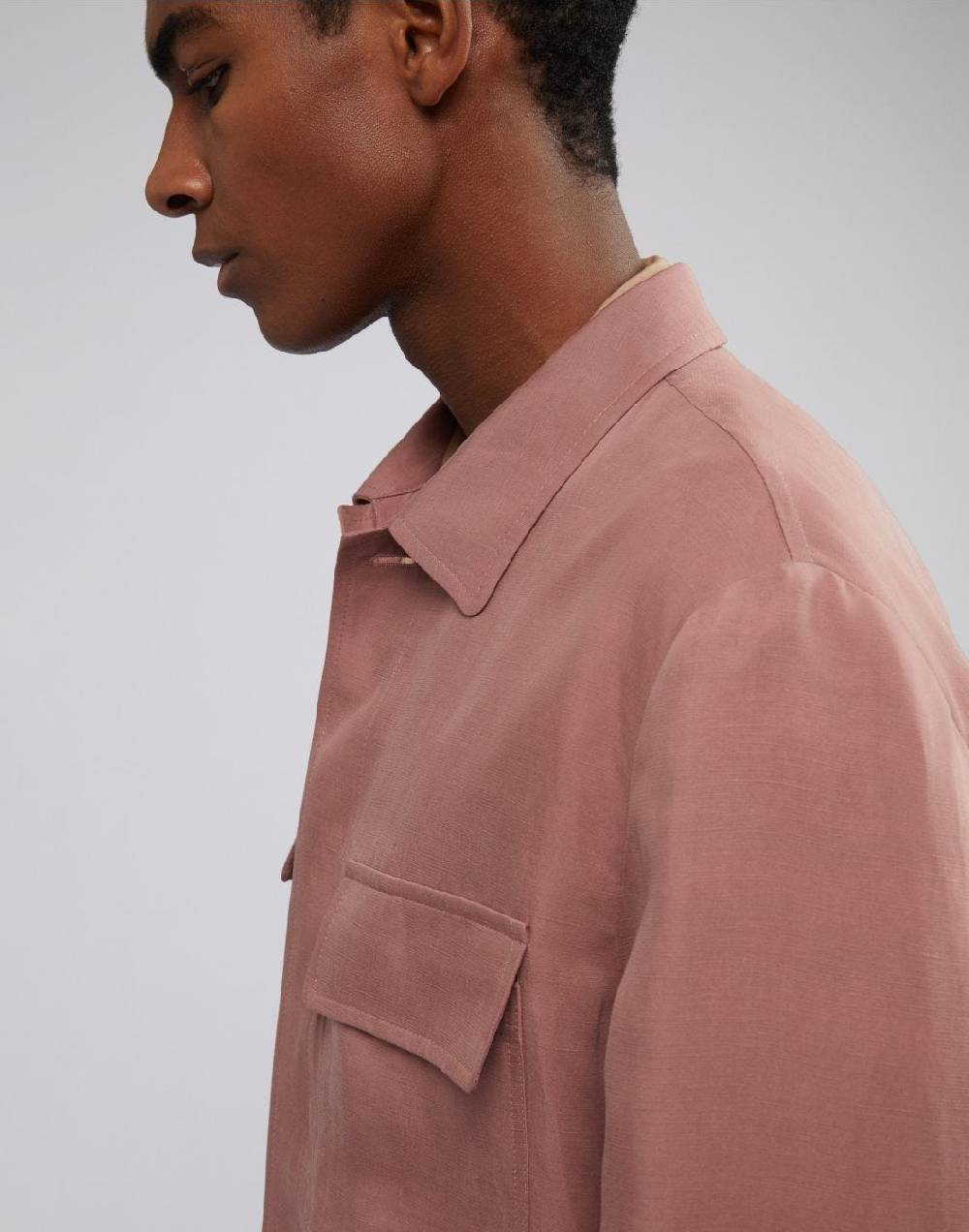 Lardini Giacca camicia rosa in lino e micro tencel 4 tasche Negozi Online