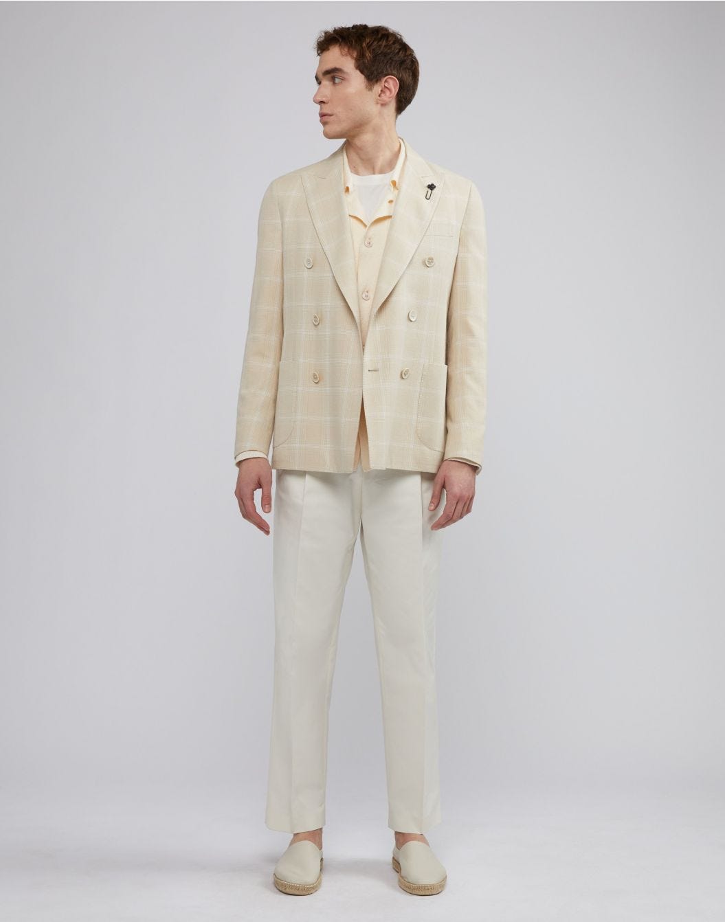 Lardini Pantalone beige in drill di cotone stretch Promozione Limitata