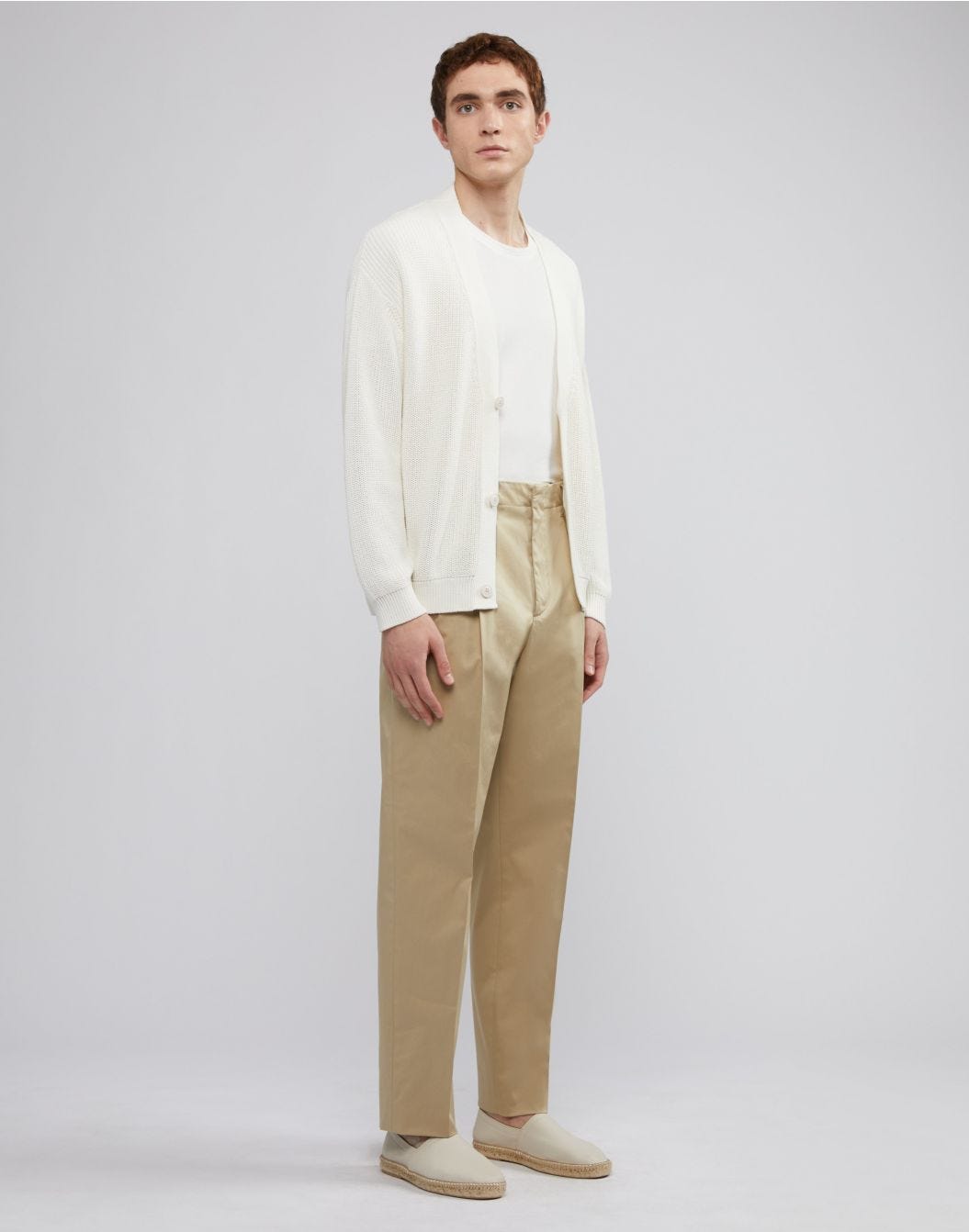 Lardini Pantalone beige in satin stretch di cotone Fino Al -60%