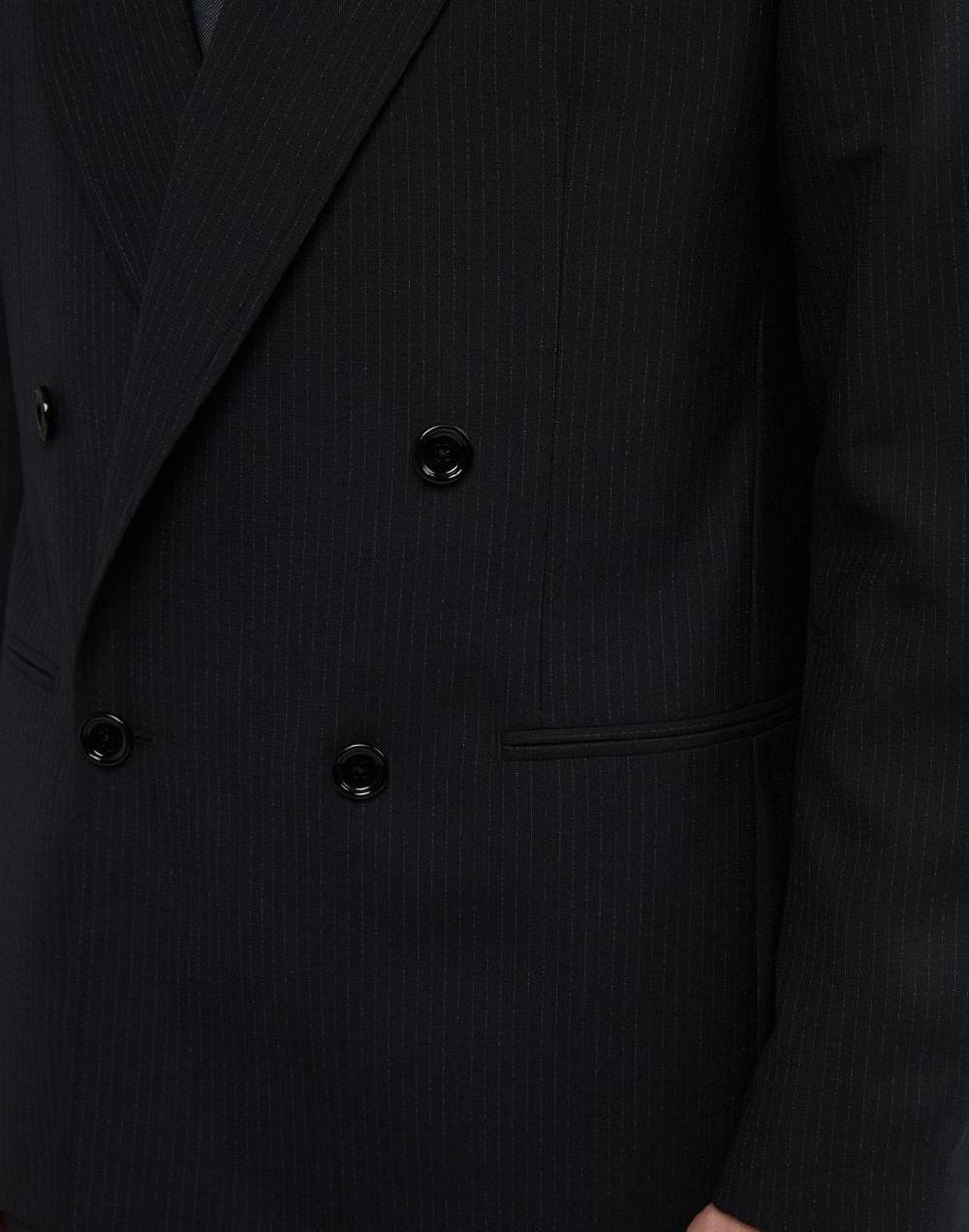 Lardini Giacca doppiopetto attitude nera con gessatura a contrasto Affare Del Giorno