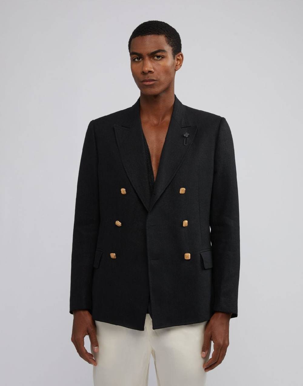 Lardini Blazer doppiopetto attitude nero principe di galles Prezzo Ridotto